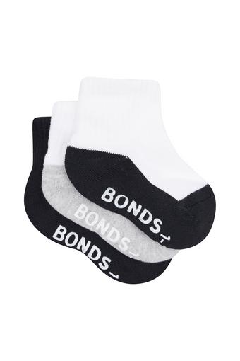Baby Cushioned Quarter Crew 3 Pack (Black/Grey/Black)