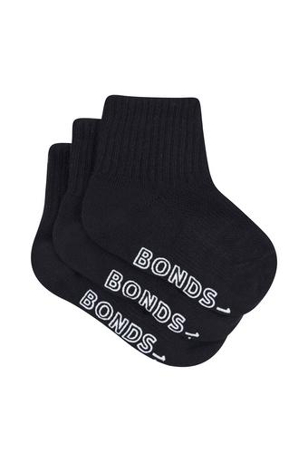 Baby Lightweight Quarter Crew 3 Pack (Black)