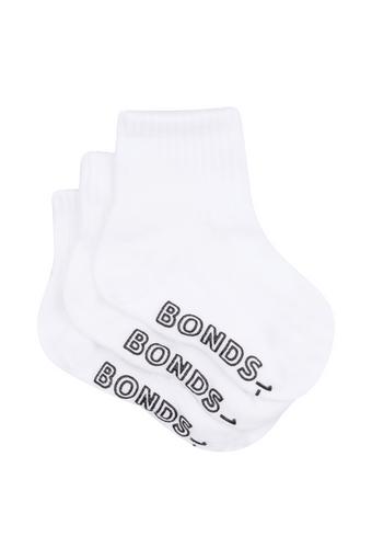 Baby Lightweight Quarter Crew 3 Pack (White)