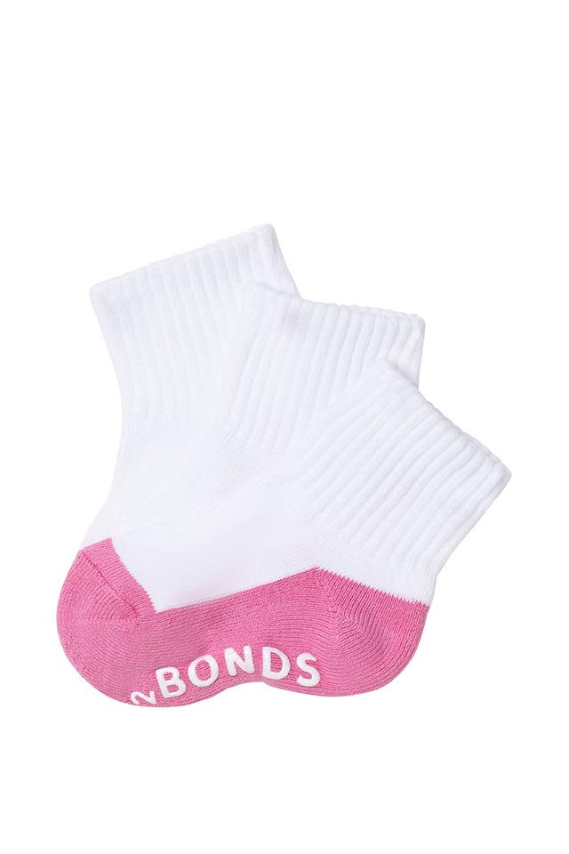 Baby Logo Cushioned Quarter Crew Socks 3 Pack