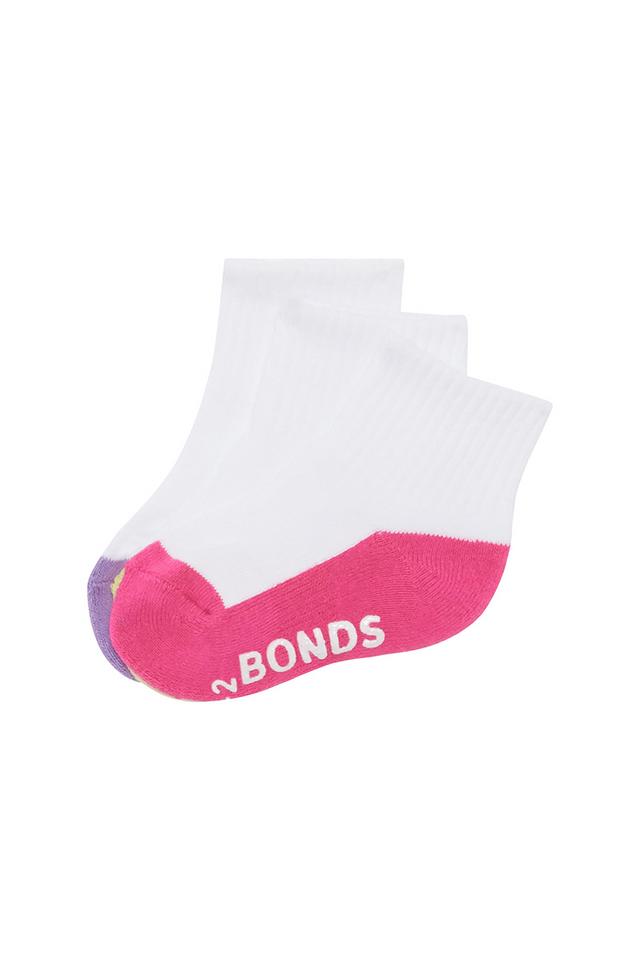 Baby Logo Cushioned Quarter Crew Socks 3 Pack
