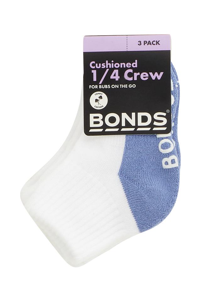 Baby Logo Cushioned Quarter Crew Socks 3 Pack