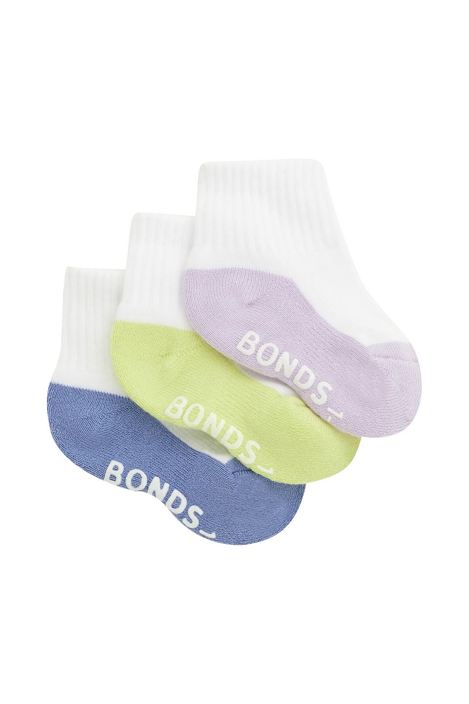Baby Logo Cushioned Quarter Crew Socks 3 Pack