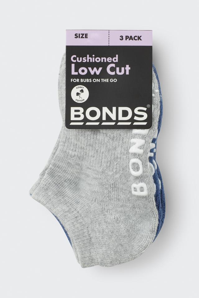 Baby Logo Cushioned Solid Colours Low Cut Socks 3 Pack