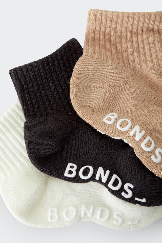 Baby Logo Cushioned Solid Colours Quarter Crew 3 Pack