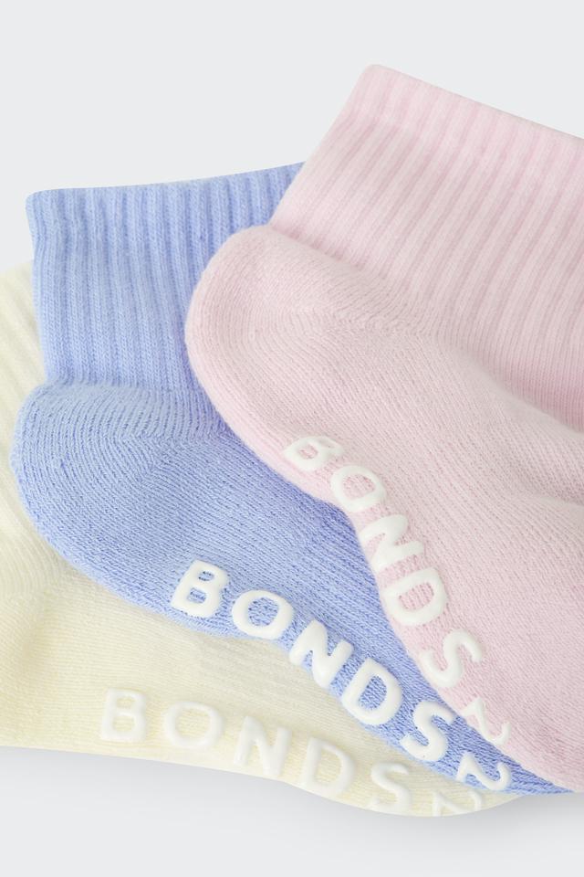 Baby Logo Cushioned Solid Colours Quarter Crew 3 Pack