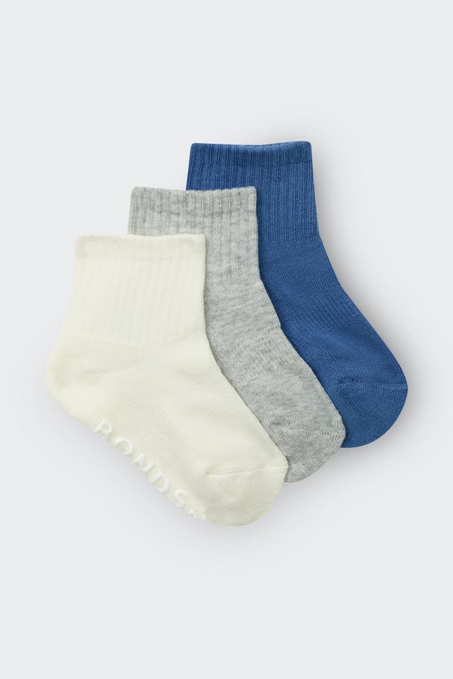 Baby Logo Cushioned Solid Colours Quarter Crew 3 Pack