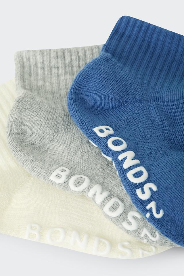 Baby Logo Cushioned Solid Colours Quarter Crew 3 Pack
