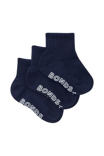 Baby Logo Light Quarter Crew Socks 3 Pack (Almost Midnight)