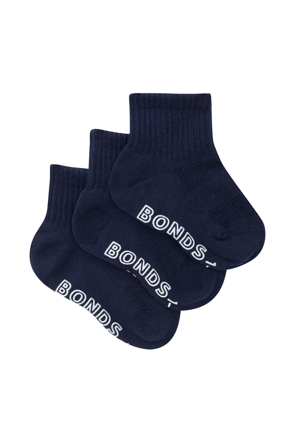 Baby Logo Light Quarter Crew Socks 3 Pack