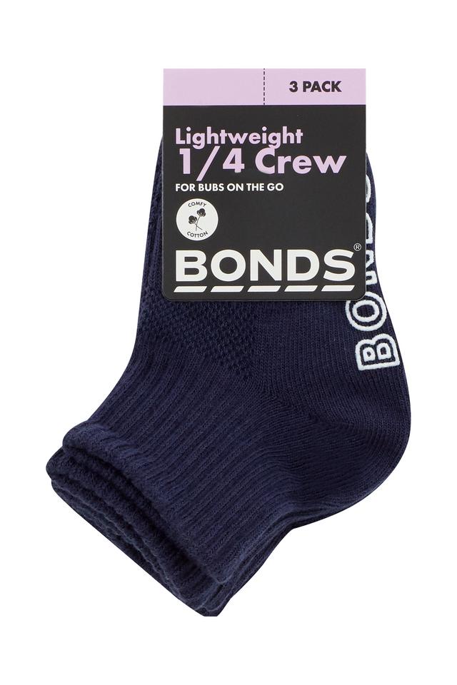 Baby Logo Light Quarter Crew Socks 3 Pack