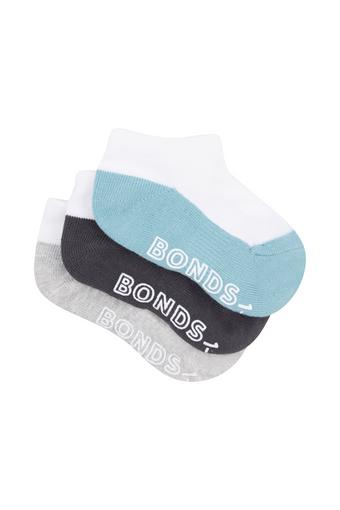 Baby Logo Lightweight Low Cut Socks 3 Pack (Grey)