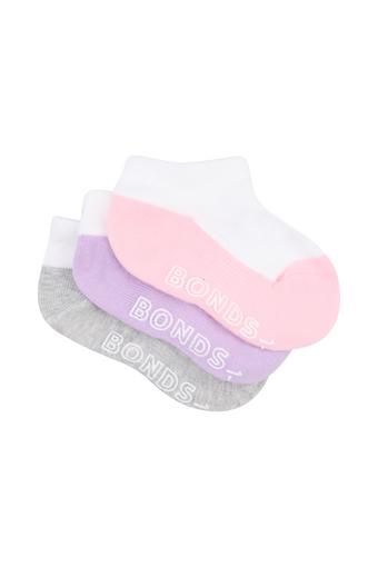 Baby Logo Lightweight Low Cut Socks 3 Pack (Pink)