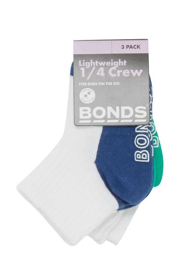 Baby Logo Lightweight Quarter Crew Socks 3 Pack