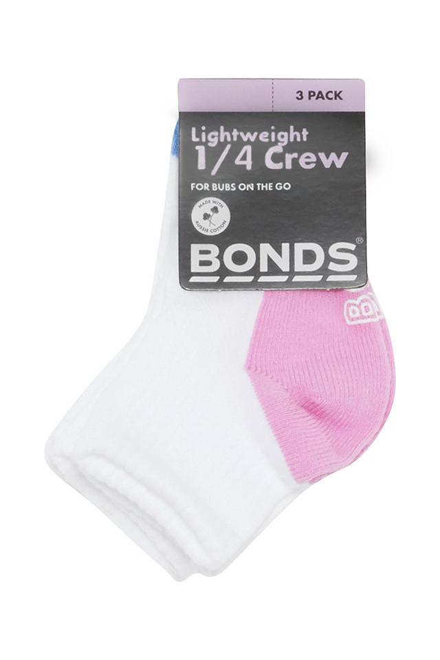 Baby Logo Lightweight Quarter Crew Socks 3 Pack