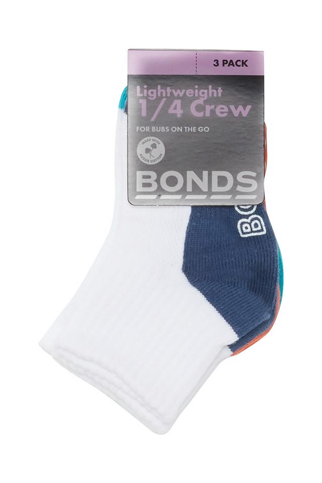 Baby Logo Lightweight Quarter Crew Socks 3 Pack