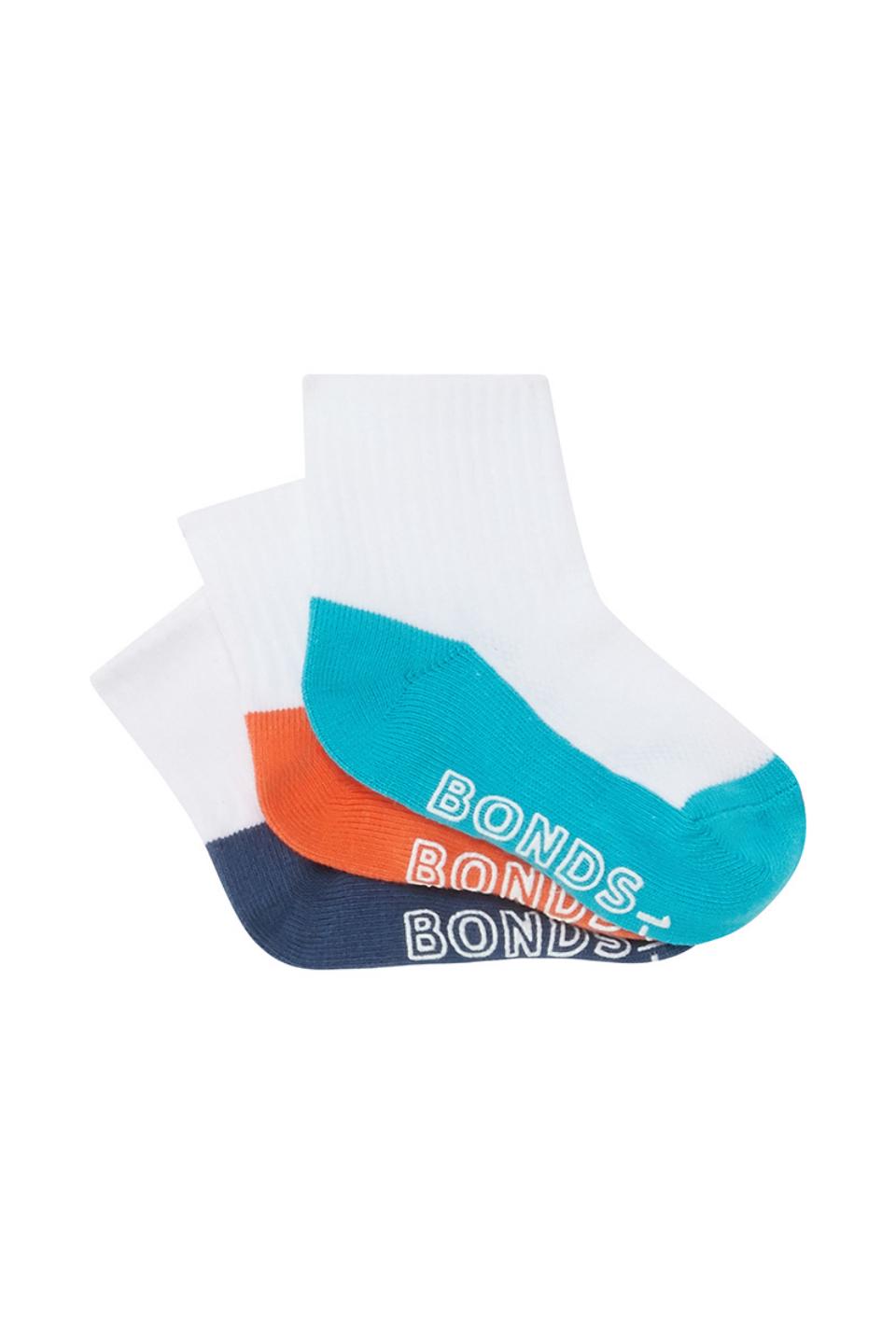 Baby Logo Lightweight Quarter Crew Socks 3 Pack