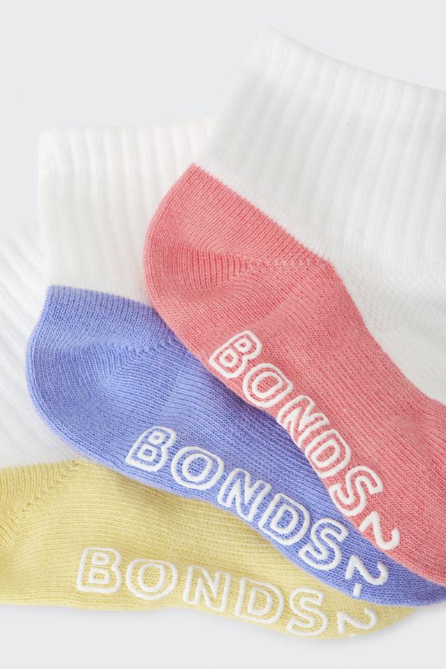 Baby Logo Lightweight Quarter Crew Socks 3 Pack