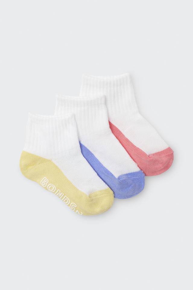 Baby Logo Lightweight Quarter Crew Socks 3 Pack