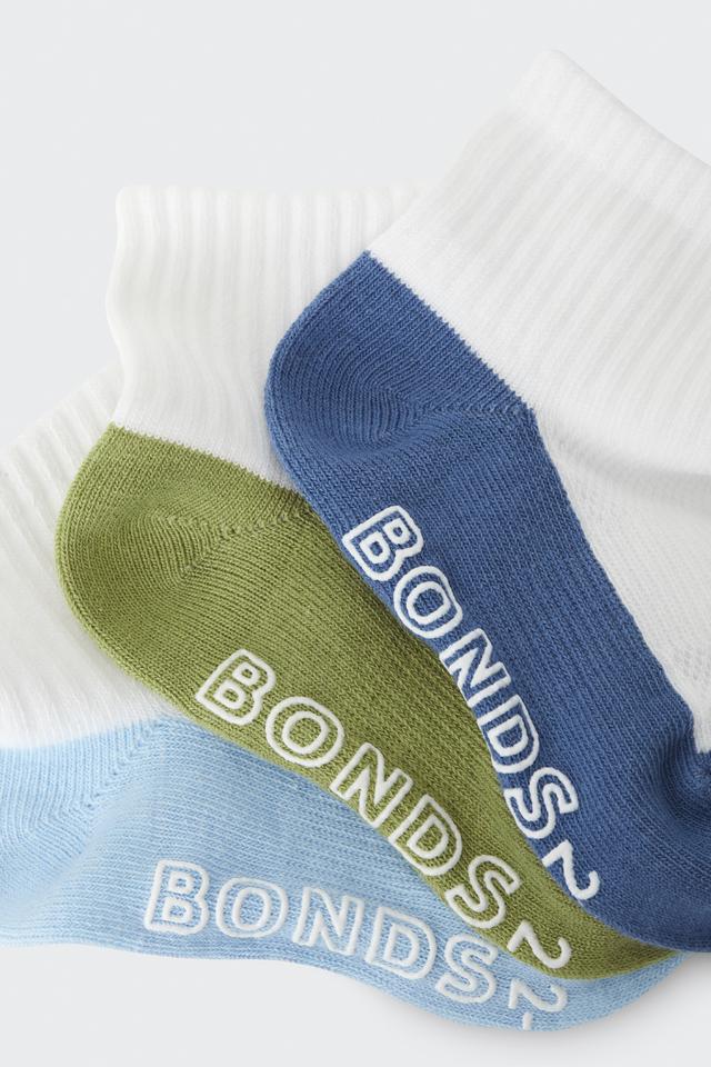 Baby Logo Lightweight Quarter Crew Socks 3 Pack