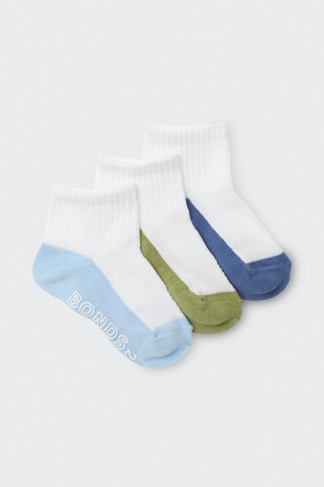Baby Logo Lightweight Quarter Crew Socks 3 Pack