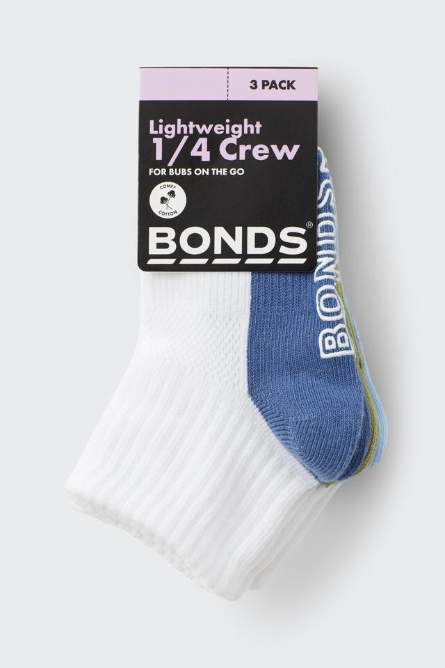 Baby Logo Lightweight Quarter Crew Socks 3 Pack