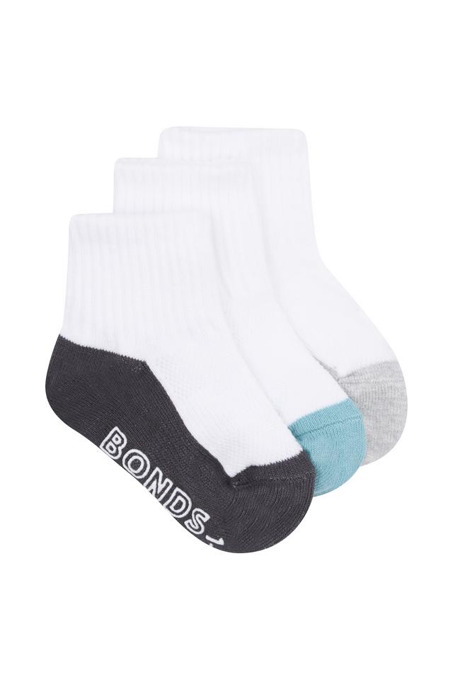 Baby Logo Lightweight Quarter Crew Socks 3 Pack