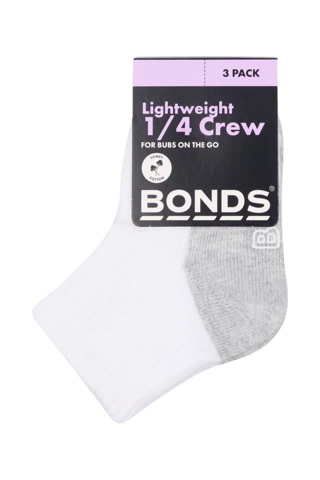 Baby Logo Lightweight Quarter Crew Socks 3 Pack