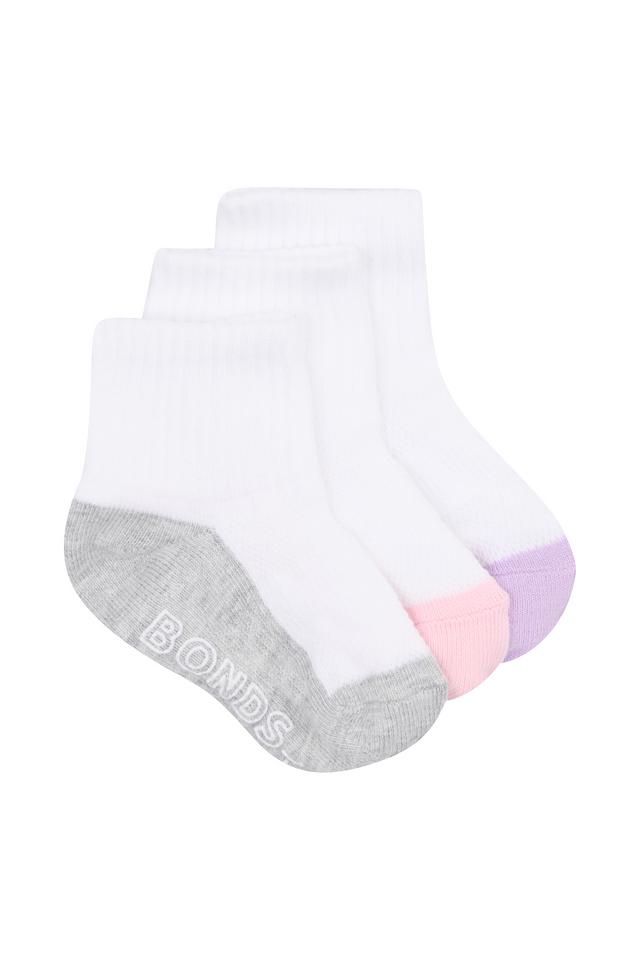 Baby Logo Lightweight Quarter Crew Socks 3 Pack
