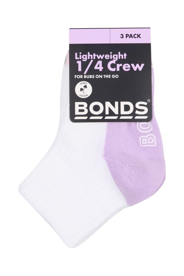 Baby Logo Lightweight Quarter Crew Socks 3 Pack