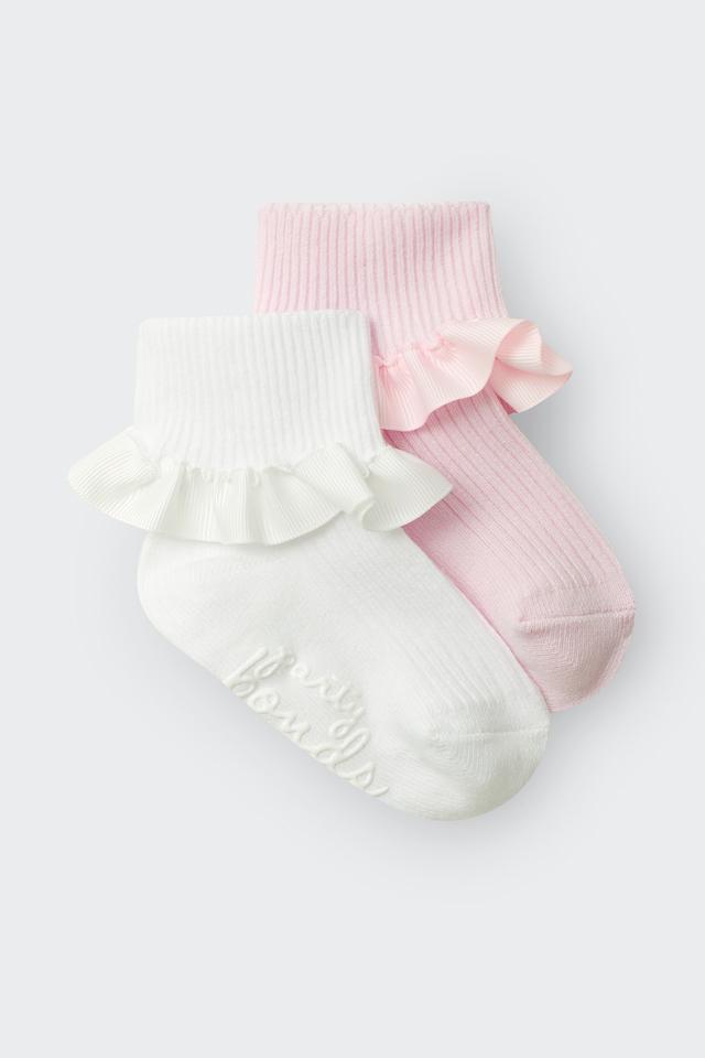 Baby Party Ribbon Cuff Sock 2 Pack