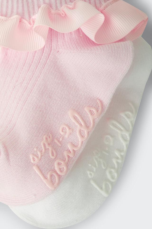 Baby Party Ribbon Cuff Sock 2 Pack