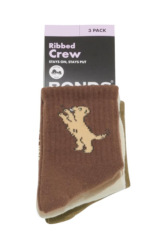 Baby Pattern Rib Crew Sock 3 Pack