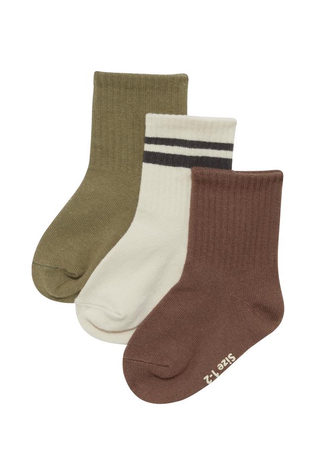 Baby Pattern Rib Crew Sock 3 Pack