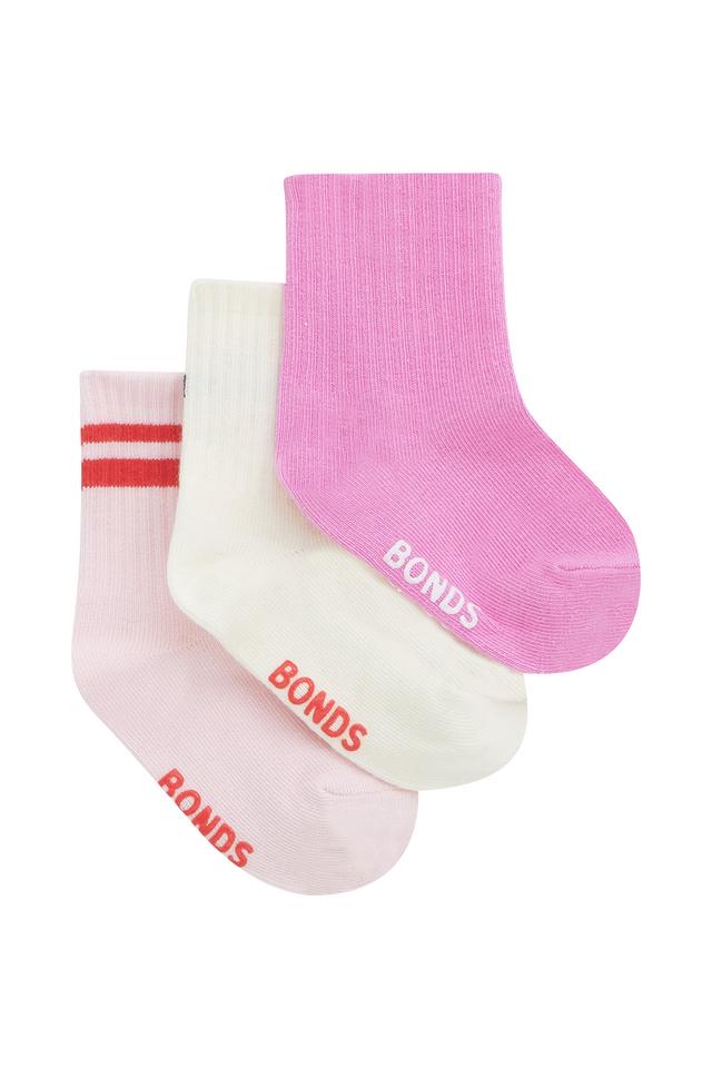 Baby Pattern Rib Crew Sock 3 Pack