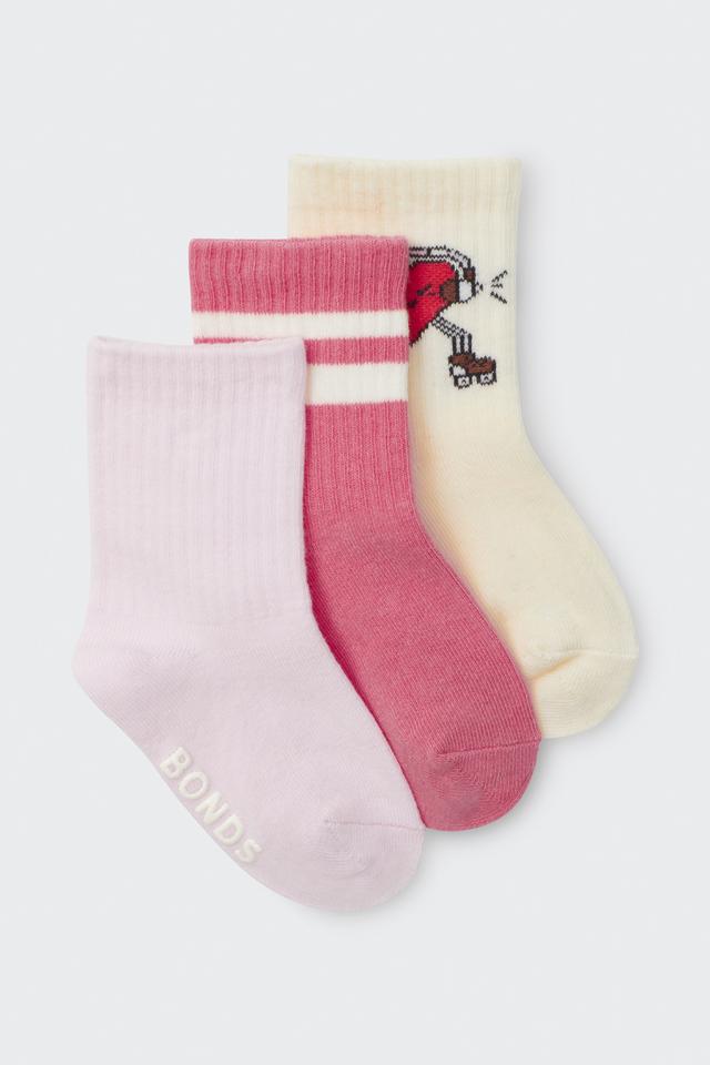 Baby Pattern Rib Crew Sock 3 Pack