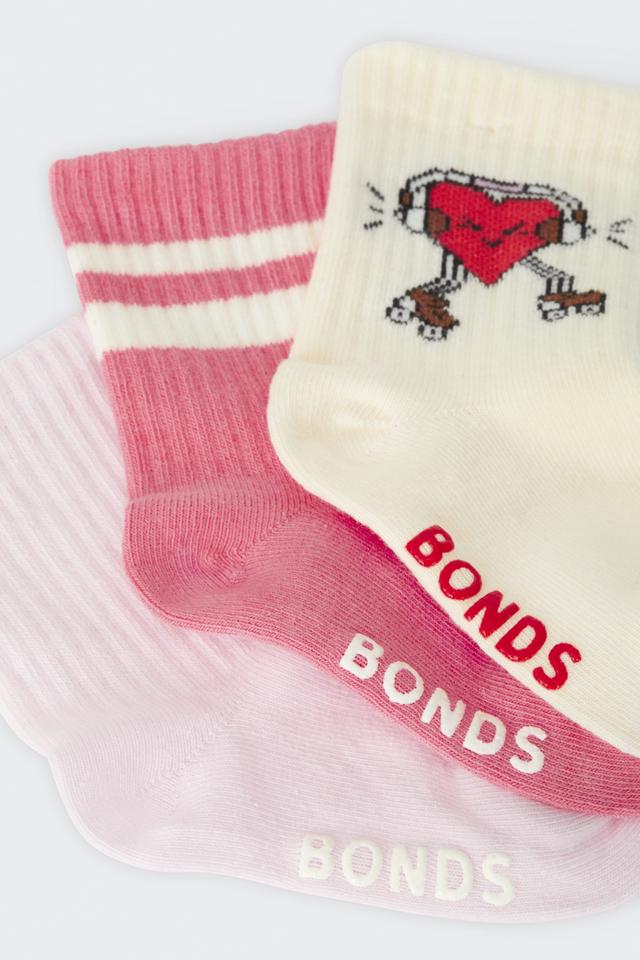 Baby Pattern Rib Crew Sock 3 Pack