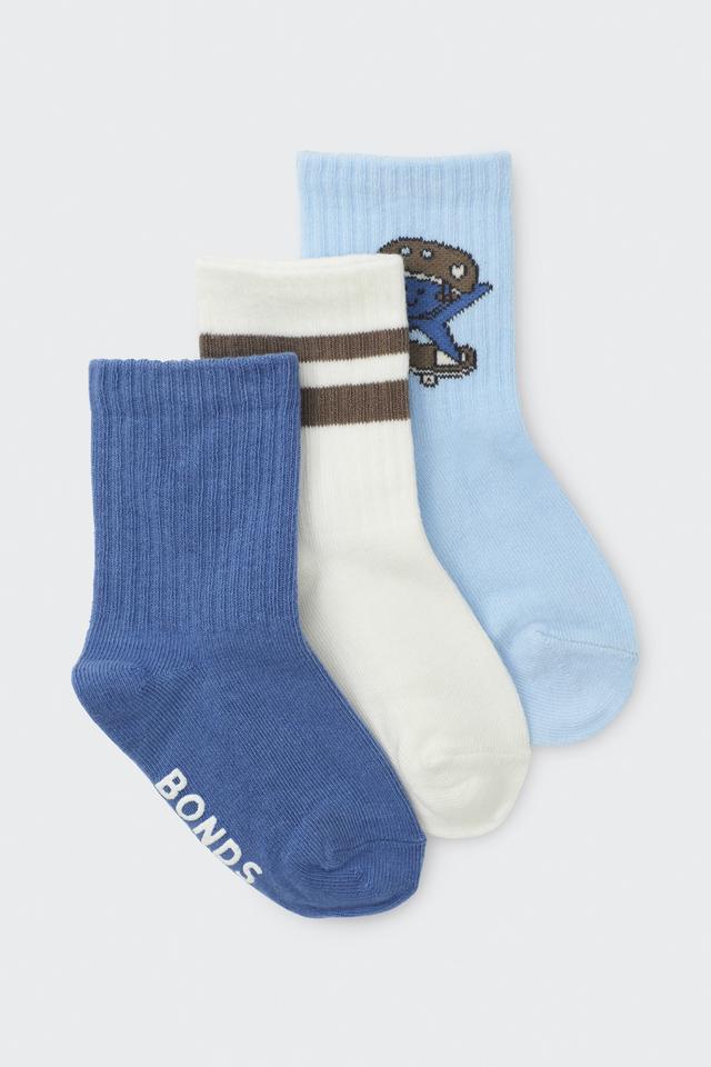 Baby Pattern Rib Crew Sock 3 Pack