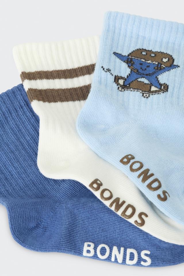 Baby Pattern Rib Crew Sock 3 Pack