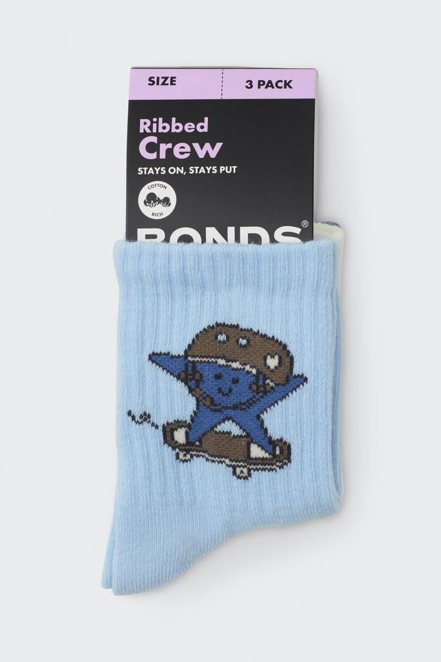 Baby Pattern Rib Crew Sock 3 Pack