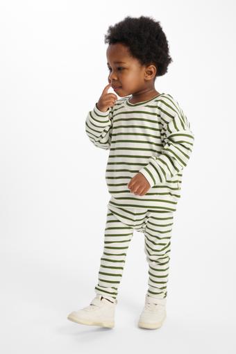 Baby Wide Needle Rib Pullover (Stripe Khaki)