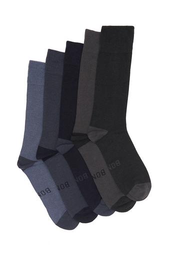 Bamboo Crew 5 Pack (Grey / Blue Assorted Asst)