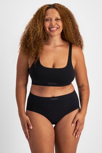 Bases Viscose Bamboo Seamless Full Brief (Black)
