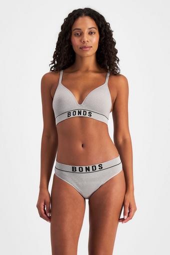 Bloody Comfy™ Period Retro Rib Hi Bikini Moderate (Heritage Grey Marle)