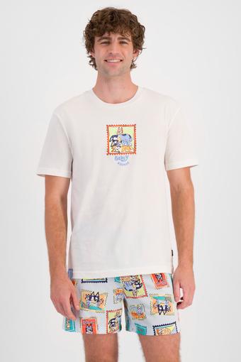 Bluey x Bonds Sleep Aussie Cotton Tee (Family Pile On)