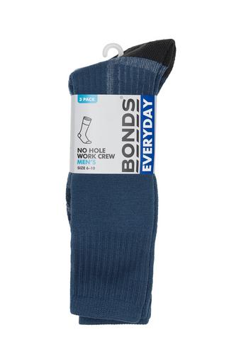 Bonds No Hole Work Sock 3 pack (Ensign Blue)
