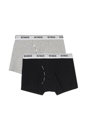 Boys Guyfront Trunk 2 Pack (Grey/Black)