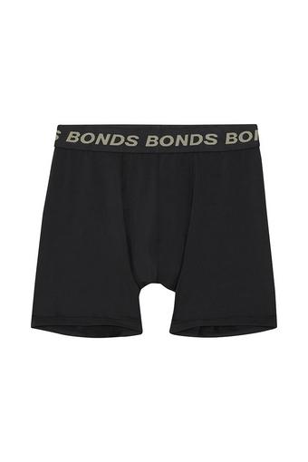 Boys Quick Dry Mid Trunk (Black)