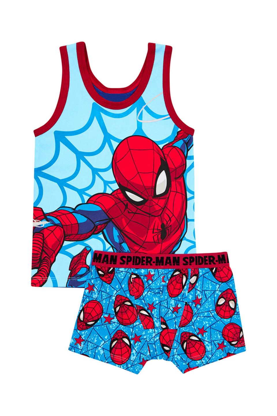 Boys Spiderman Singlet & Trunk Set