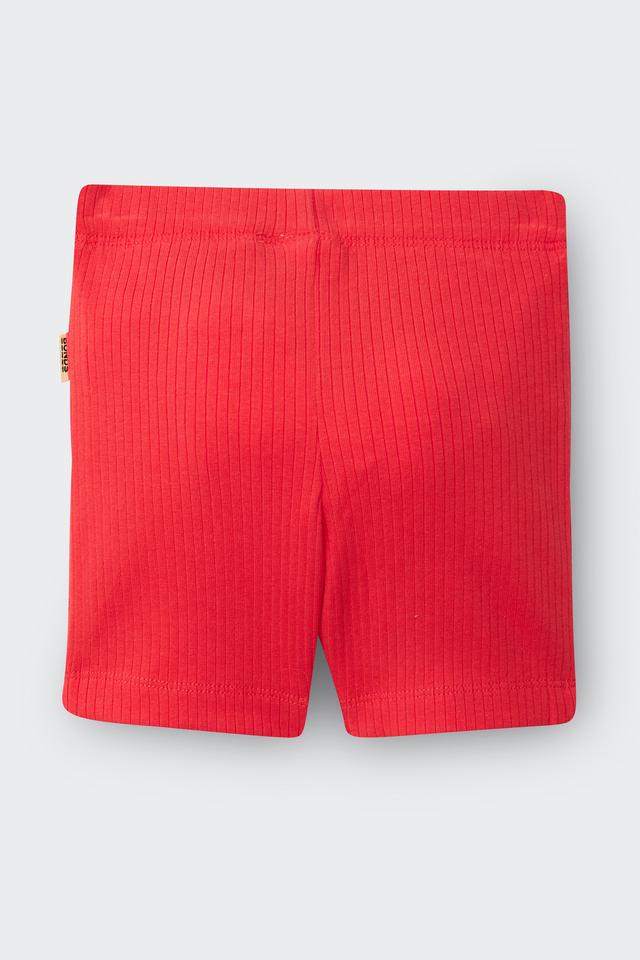 Solid Wide Needle Rib Bike Short